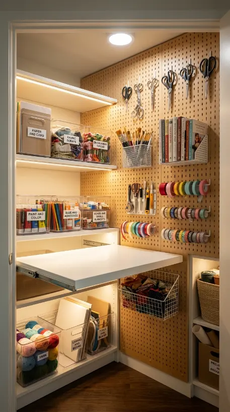 26 Smart Storage Closet Ideas Corner Diagonal Closet 22 22. Corner Diagonal Closet — The Full Diagonal Wall Corkboard Planning System
