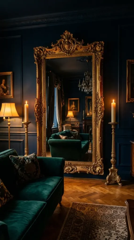 22 Full Length Mirror Living Room Baroque Gold Dramatic 22 22. The Complete Baroque Gold Mirror Living Room — All Elements Together