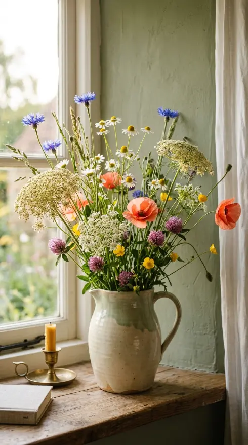 32 Cute Room Ideas for a Dreamy Cottagecore Bedroom 23 23. Cottagecore Bedroom Wildflower Arrangement