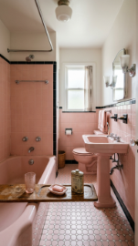 24 Small Bathroom Decor with Bathtub Caddies Vintage Pastel 23 23. The Complete 1950s Time Capsule Bathroom — Full Period Commitment