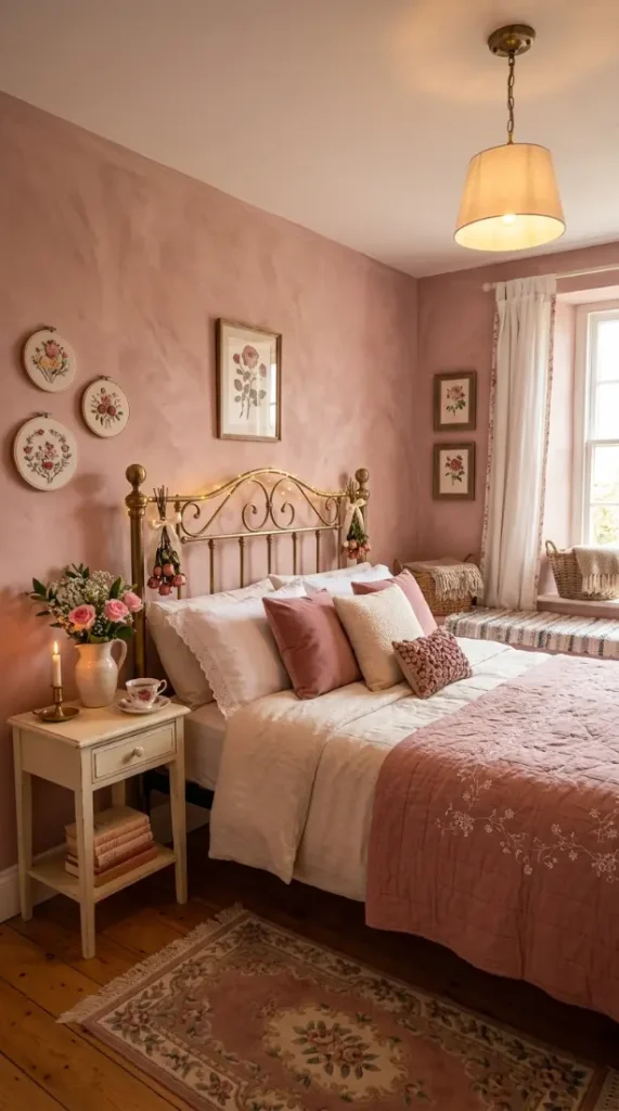 32 Cute Room Ideas for a Dreamy Cottagecore Bedroom 24 24. Cottagecore Soft Dusty Rose Bedroom — Pink Palette