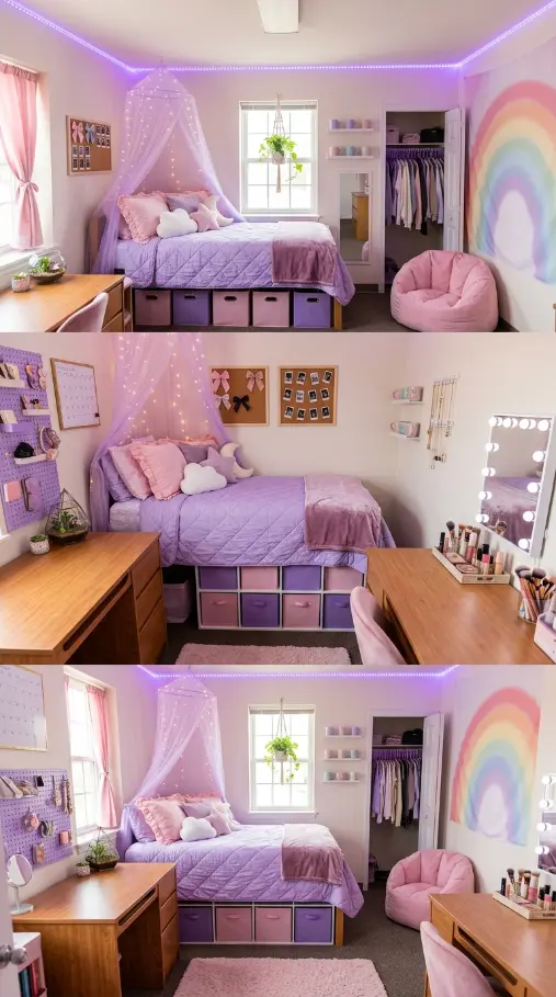24 College Bedroom Ideas Pastel Girly Aesthetic Dreamy Style 24 24. The Complete Dreamy Pastel Dorm Room — Every Element Together