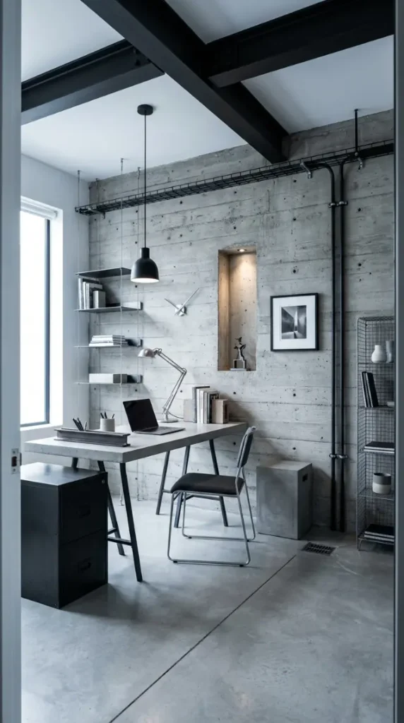 24 Home Office Inspiration Modern Minimal Concrete Steel 24 24. The Complete Modern Minimal Concrete and Steel Office — Every Material Together