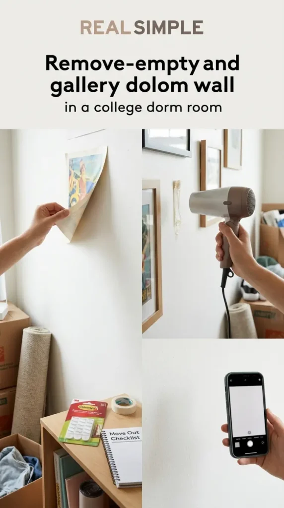 26 Dorm Bed Inspo Maximalist Gallery Wall Twin XL Style 24 24. The Damage Deposit Protection Documentation — End-of-Year Removal Strategy