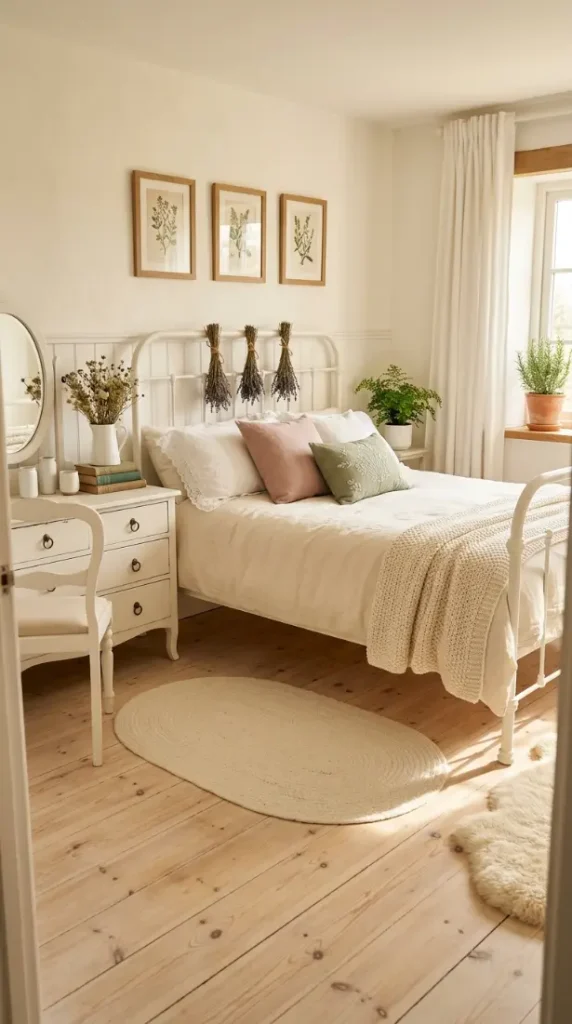 27 Light Wood Flooring for Farmhouse Whitewashed Pine Style 24 24. Whitewashed Pine — Complete Farmhouse Bedroom at Its Most Beautiful