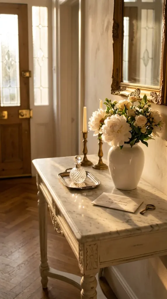 26 Entryway Console Table Ideas Traditional Marble Top 25 25. Marble Top Console Entryway — The First Morning Light