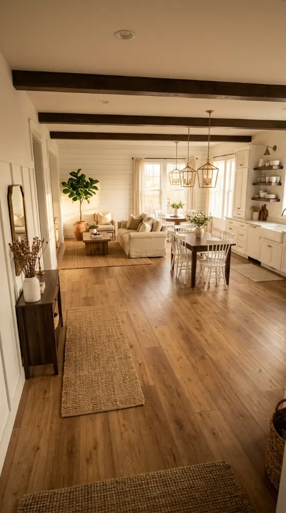 25 Affordable Farmhouse Flooring Ideas Budget Laminate Wood 25 25. The Complete Budget Farmhouse Home With Laminate Throughout