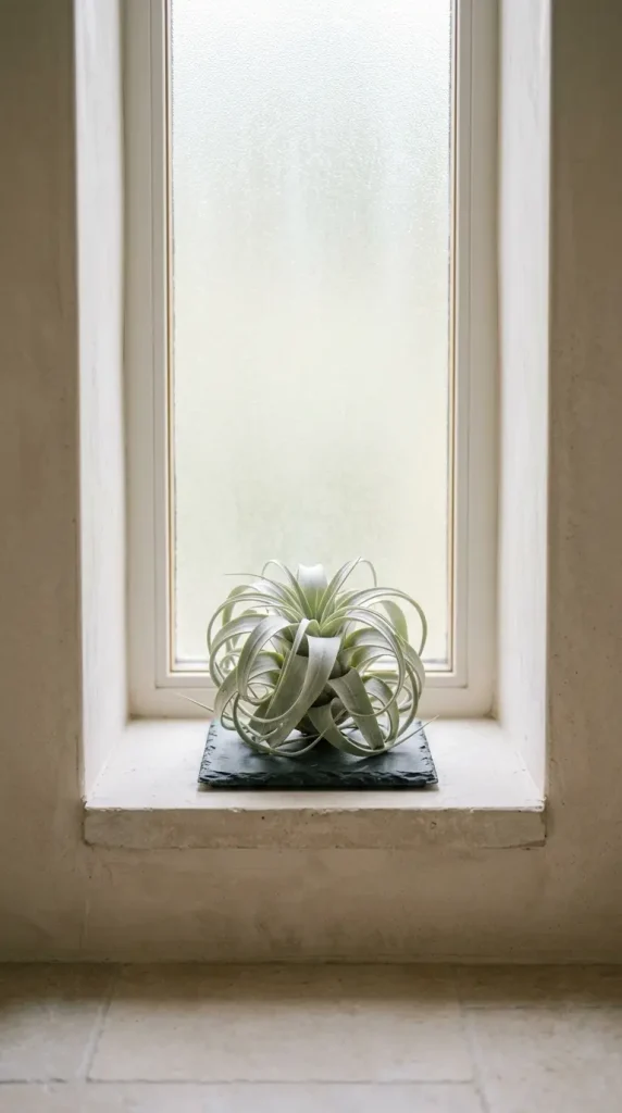 14 Minimal Bathroom Plants Decor Inspiration Small Space 3 3. Air Plant on a Small Bathroom Window Sill