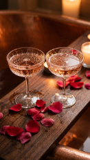 18 Romantic Bathtub Caddy Decor Ideas Rose Petal Candlelight 3 3. Pair Two Crystal Champagne Coupes for a Shared Toast