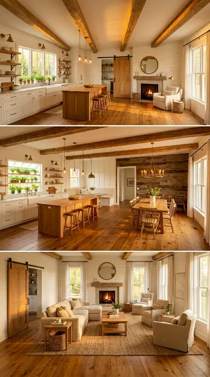 30 Modern Farmhouse Interior Design Seamless Floor Open Plan 30 30. The Complete Modern Farmhouse Open Plan — Every Element Together