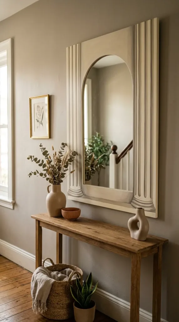 15 Decorated Mirror Hand Painted Arch Entryway Eclectic Wall 4 4. Arch Mirror Frame Painted in a Deep Fluted Column Effect