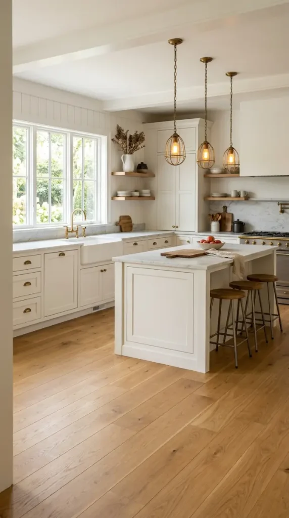 16 Modern Farmhouse Interior Design Seamless White Oak Floor 4 4. Modern Farmhouse Kitchen With White Oak Floor