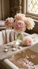 24 Romantic Bathtub Caddy Decor Ideas Garden Cottage Floral 4 4. Peonies in Full Blowsy Bloom — The Most Romantic Cottage Flower