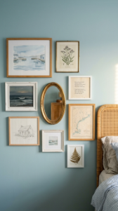 17 Bedroom Aesthetic Coastal Grandmother Sea Glass Blue 5 5. A Collected Gallery Wall of Coastal Grandmother Art
