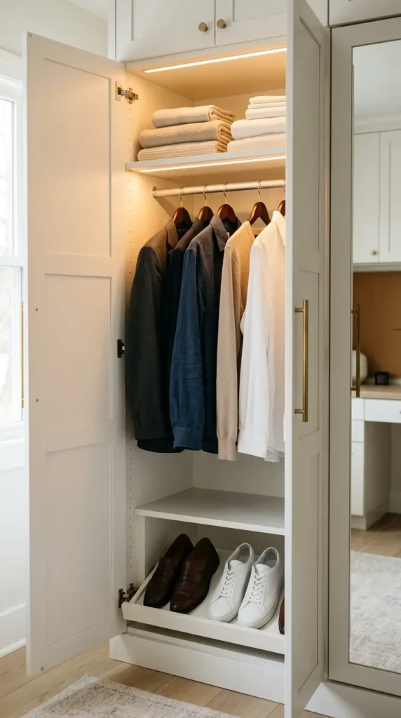 10 Smart Storage Closet Ideas Convertible Murphy Office 5 5. Add Built-In LED Lighting Inside the Closet Sections