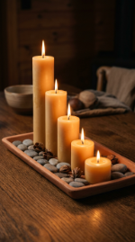16 Table Candle Decor Earthy Pillar Cluster Clay Tray 5 5. Mix Pillar Heights Dramatically for Maximum Visual Depth