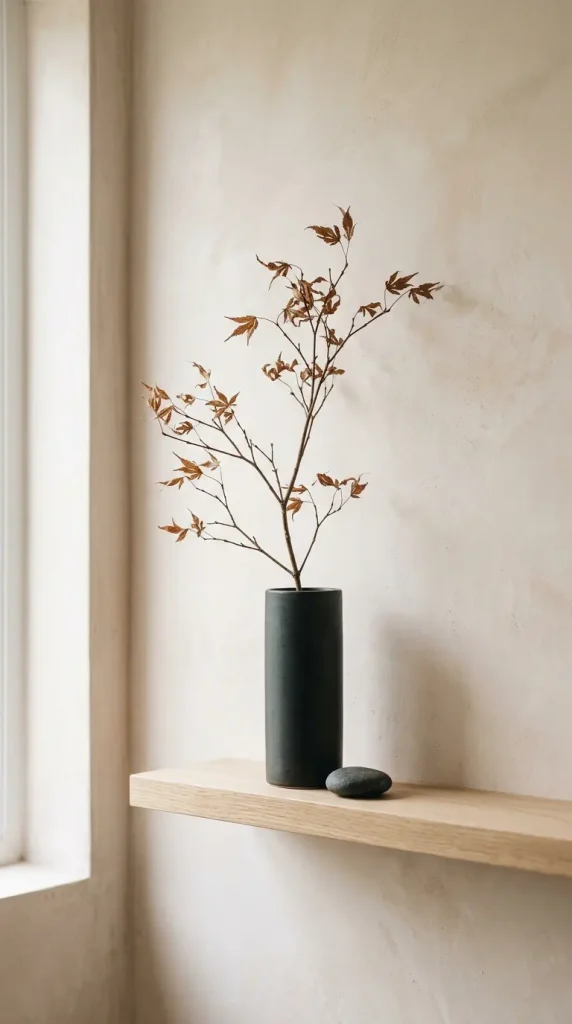 24 Modern Bathroom Plant Aesthetic Japandi Bonsai Minimal 5 5. Single Stem Arrangement in a Minimal Bud Vase