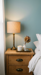17 Bedroom Aesthetic Coastal Grandmother Sea Glass Blue 6 6. Aged Brass Hardware and Accessories as the Metal Accent