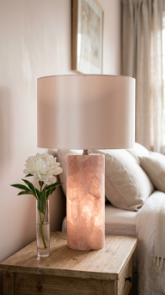 17 Bedroom Aesthetic Romantic Soft Luxe Peony Silk Style 6 6. Install a Statement Rose Quartz or Blush Marble Table Lamp