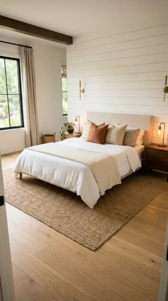 16 Modern Farmhouse Interior Design Seamless White Oak Floor 6 6. Modern Farmhouse Bedroom With White Oak Floor
