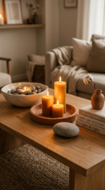 16 Table Candle Decor Earthy Pillar Cluster Clay Tray 6 6. Place the Clay Tray on a Linen Table Runner for Layered