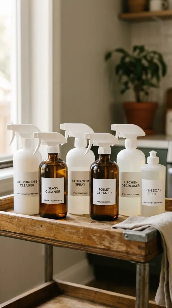 27 Cleaning Closet Organization Tiered Rolling Cart Ideas 7 7. The Label System — Consistent Typography Across All Containers
