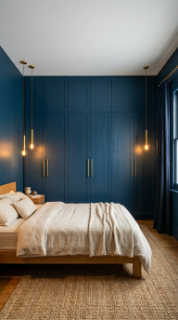 13 Bedroom Paint Colors Deep Moody Blue Dark Sanctuary 7 7. Use Deep Blue on Built-In Cabinetry for a Dark Sanctuary
