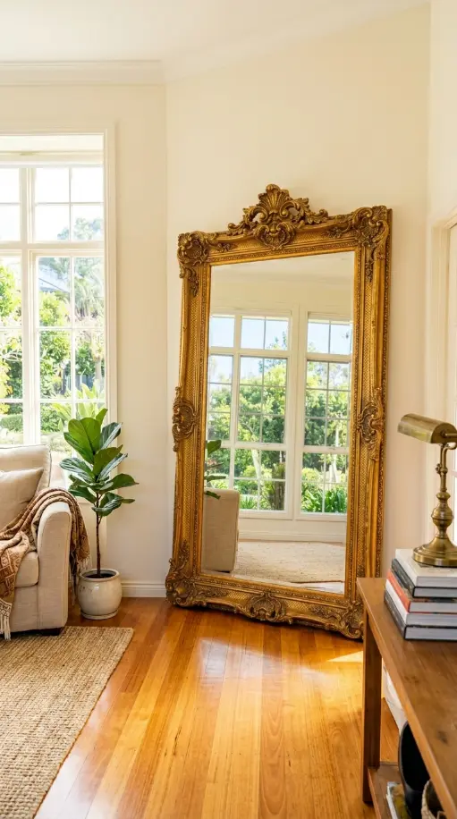 22 Full Length Mirror Living Room Baroque Gold Dramatic 7 7. Use It to Reflect Natural Light From a Facing Window