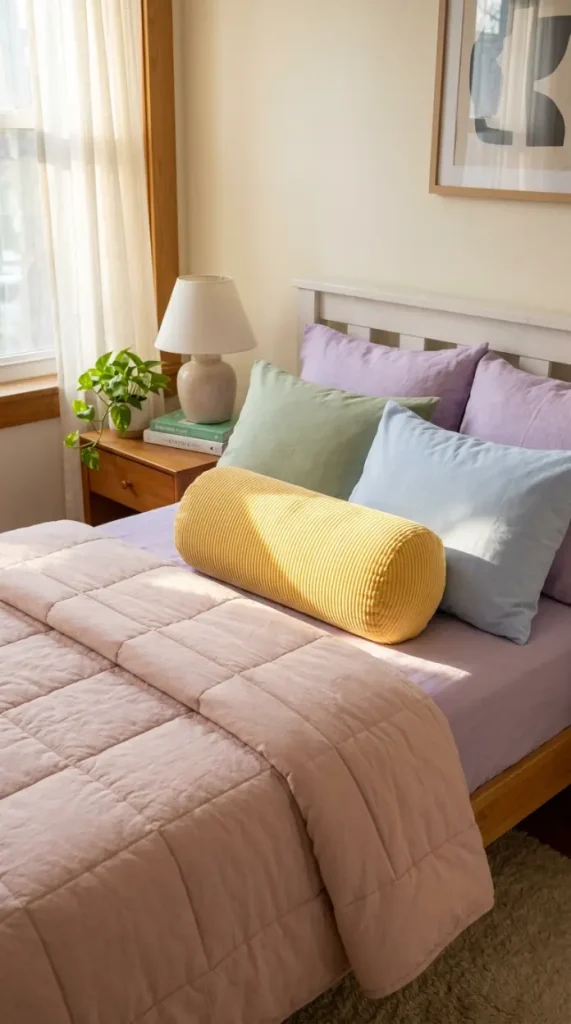 16 Dorm Bedding Ideas Pastel Aesthetic Girls Twin XL 8 8. Butter Yellow as the Sunlit Accent Note