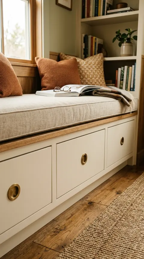 14 Cozy Reading Chair Small Space Nook Built-In Corner Warm 8 8. Nook With Storage Drawers Built Into the Bench Base