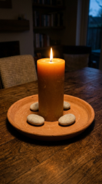 16 Table Candle Decor Earthy Pillar Cluster Clay Tray 9 9. Create an Earthy Candle Tray for the Bathroom Vanity
