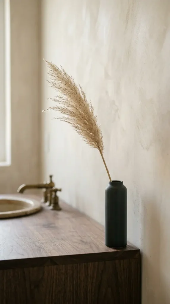 14 Minimal Bathroom Plants Decor Inspiration Small Space 9 9. Single Stem in a Bud Vase on the Vanity Edge
