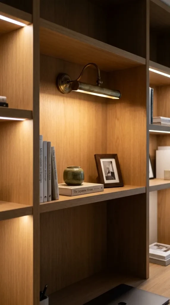 22 Home Office Inspiration Built-In Alcove Maximized 9 9. The Picture Light Above the Display Shelf — Considered Object Illumination