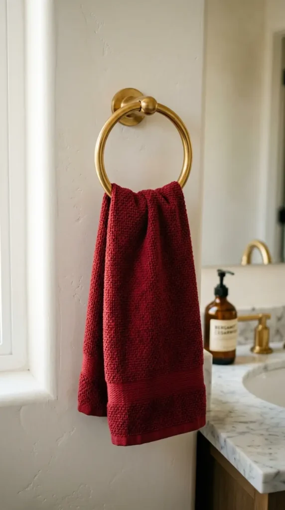 18 Jewel Tone Bathroom Ideas for a Luxurious Space 1 1. Emerald Green Vanity Cabinet With Brass Pulls
