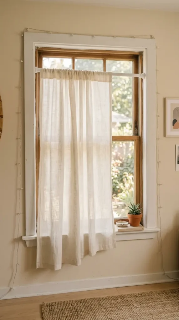 15 Small Apartment Window Reading Nook Renter Friendly Ideas 1 1. Tension Rod Curtain With No Drilling
