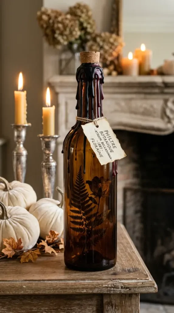17 Elegant Halloween Mantel Decor French Country Style 12 12. The Apothecary Jar with Wax-Sealed Cork