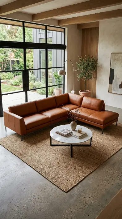 24 Chaise Lounge Modern Leather Statement Living Room 12 12. The Modular L-Shape Leather Configuration