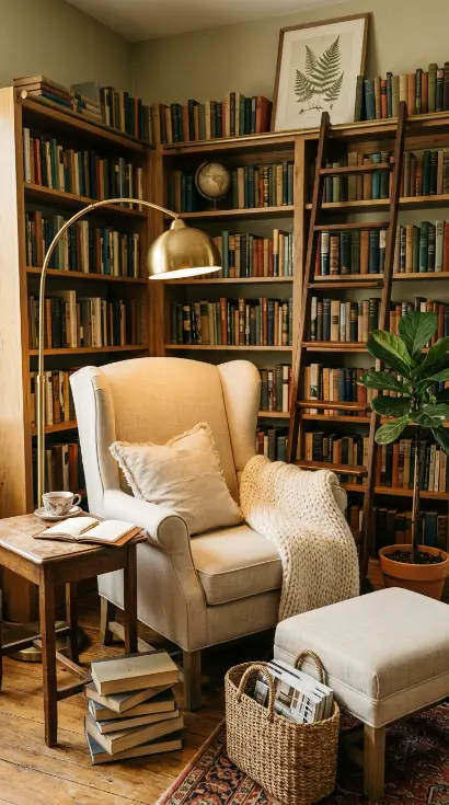 13 Light Linen Wingback Reading Chair Bookshelf Corner 13 13. The Complete Light Linen Wingback Reading Chair Bookshelf Corner