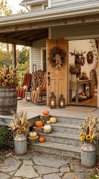 13 Rustic Fall Decorating Front Porch and Entryway Style 13 13. The Complete Rustic Fall Porch and Entryway Reveal