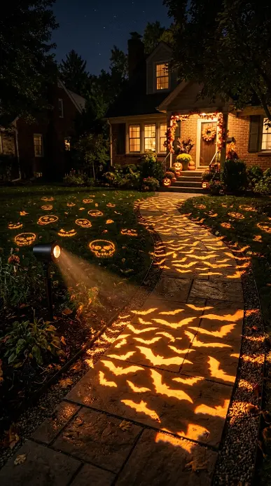 16 Outdoor Halloween Decorations Light-Up Pathway Night Style 13 13. The Projector Ground Pattern Light