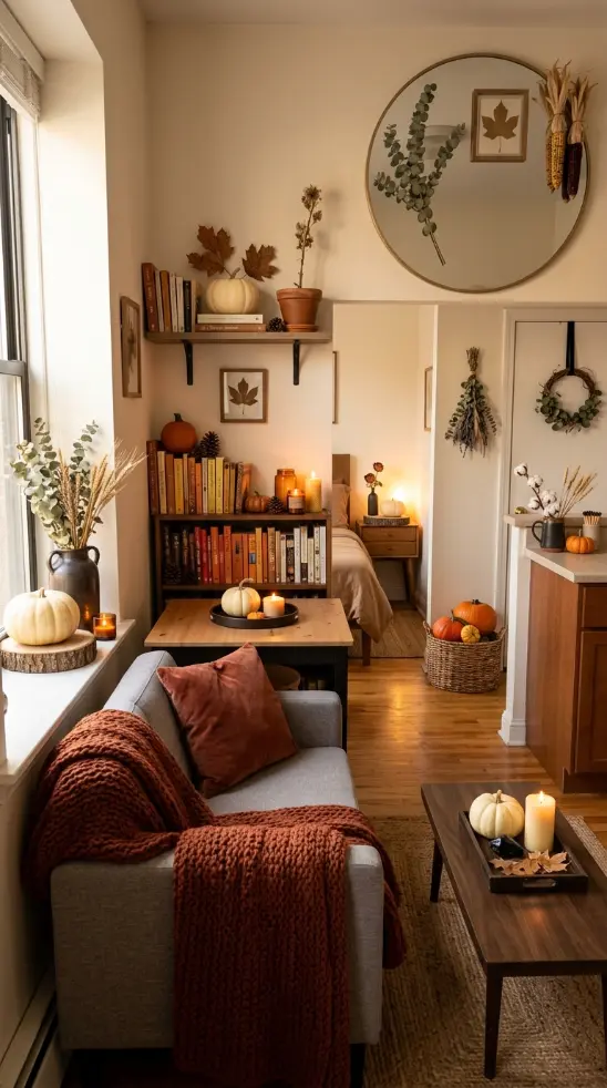 14 Small Space Fall Decorating Ideas for a Studio Apartment 14 14. The Complete Small-Space Fall Studio Apartment Reveal