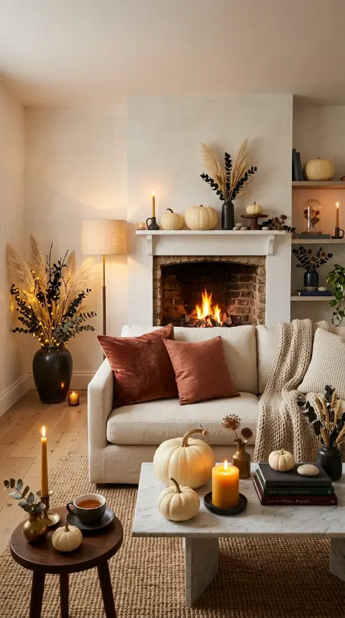 14 Fall Home Decor Ideas Warm Neutral Living Room Style 14 14. The Complete Warm Neutral Fall Living Room