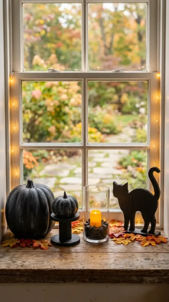 15 Dollar Tree Halloween Decor Window and Table Vignette Style 14 14. The Under-$10 Complete Window Sill Display