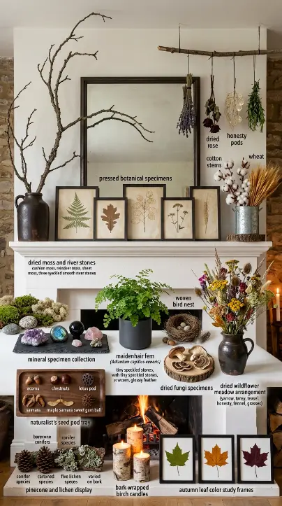 15 Fall Mantel Decor Ideas for a Botanical Nature Inspired Look 15 15. The Complete Botanical Nature Inspired Fall Mantel Reveal