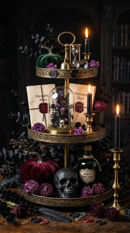 15 Halloween Tiered Tray Ideas Elegant Dark Moody Style 15 15. The Complete Elegant Dark Moody Halloween Tiered Tray
