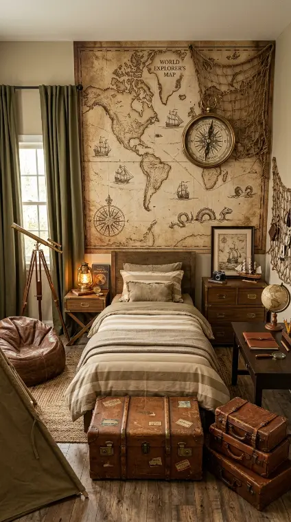 15 Boys Room Decor Explorer Adventure Vintage Map 15 15. The Complete Explorer Adventure Vintage Map Room