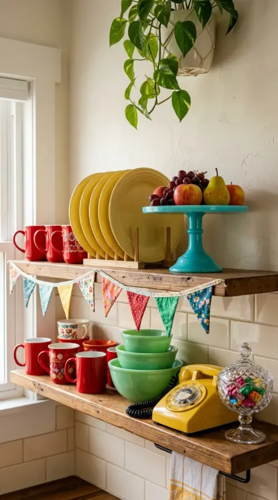 15 Nostalgic Open Shelf Dopamine Kitchen Display Ideas 15 15. The Complete Nostalgic Open Shelf Dopamine Kitchen Display