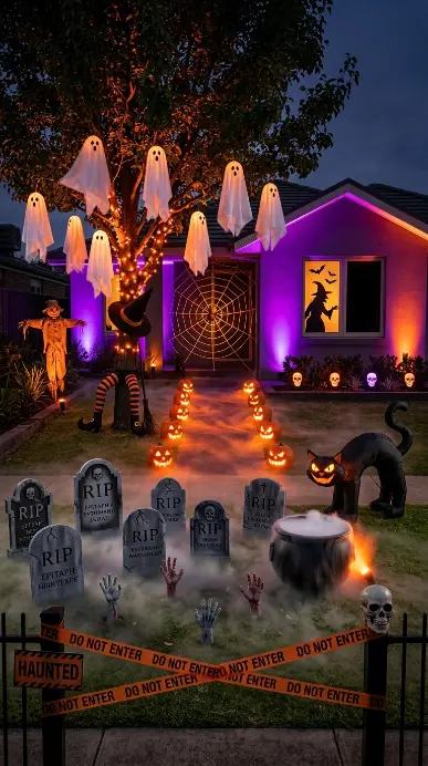 15 Outdoor Halloween Decorations Front Yard Spooky Style 15 15. The Complete Spooky Halloween Front Yard