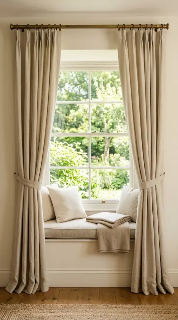 17 Cozy Reading Corners Built-In Window Seat Timeless 16 16. Classic Drapery Framing the Window Seat