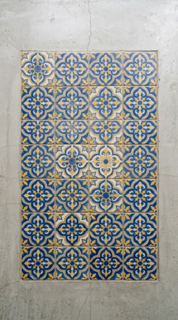 18 Dopamine Kitchen Ideas for a Bold Colorful Space 16 16. Encaustic Patterned Tile as a Floor Accent